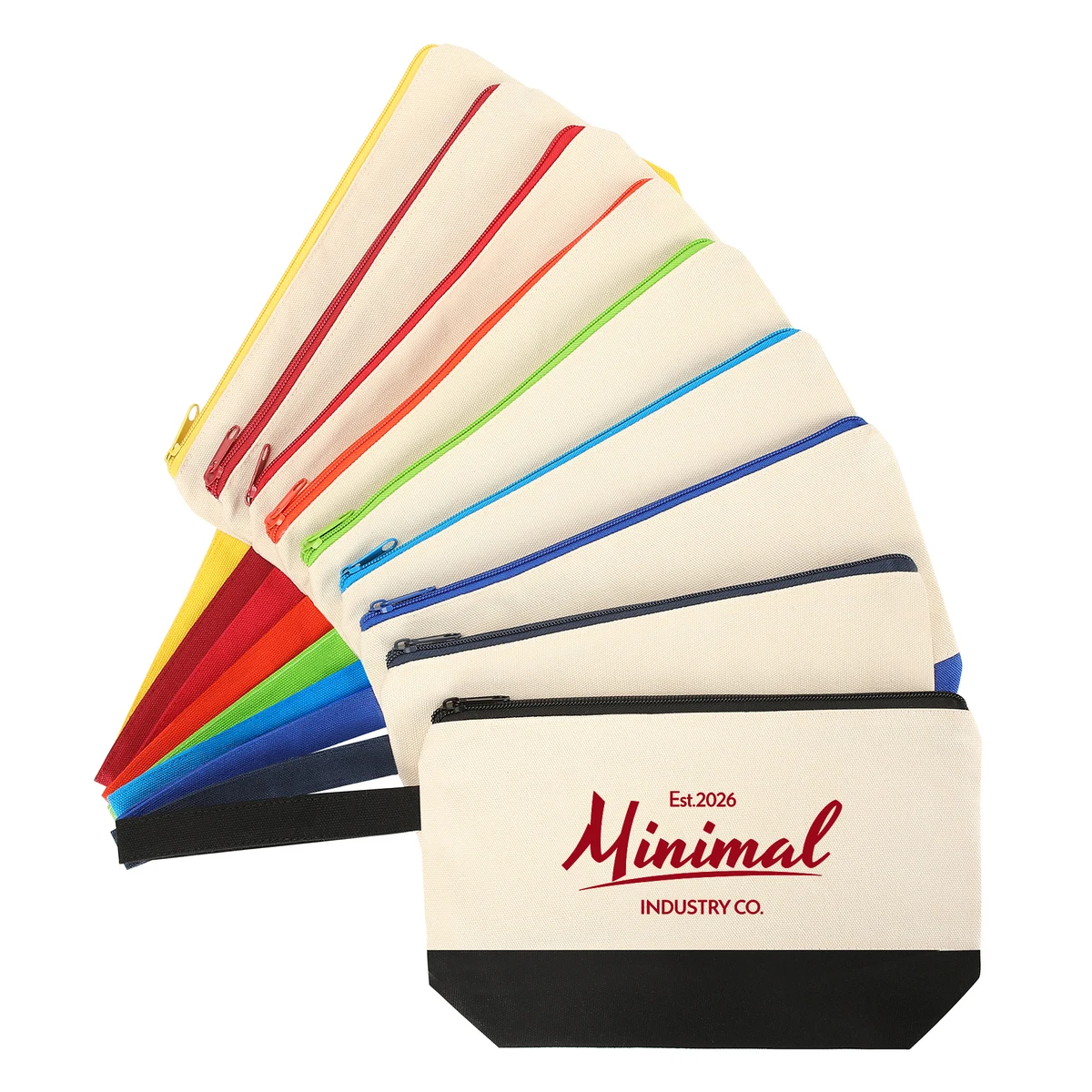 Zippered Cotton Canvas Cosmetic Pouch 1