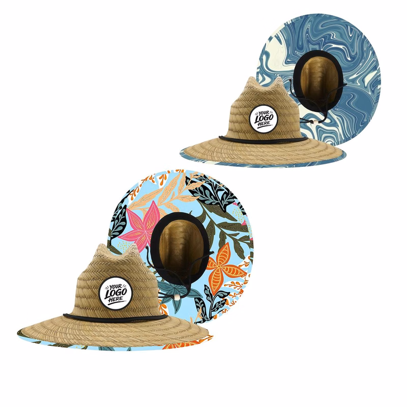 Wide Brim Lifeguard Straw Hat With Custom Print