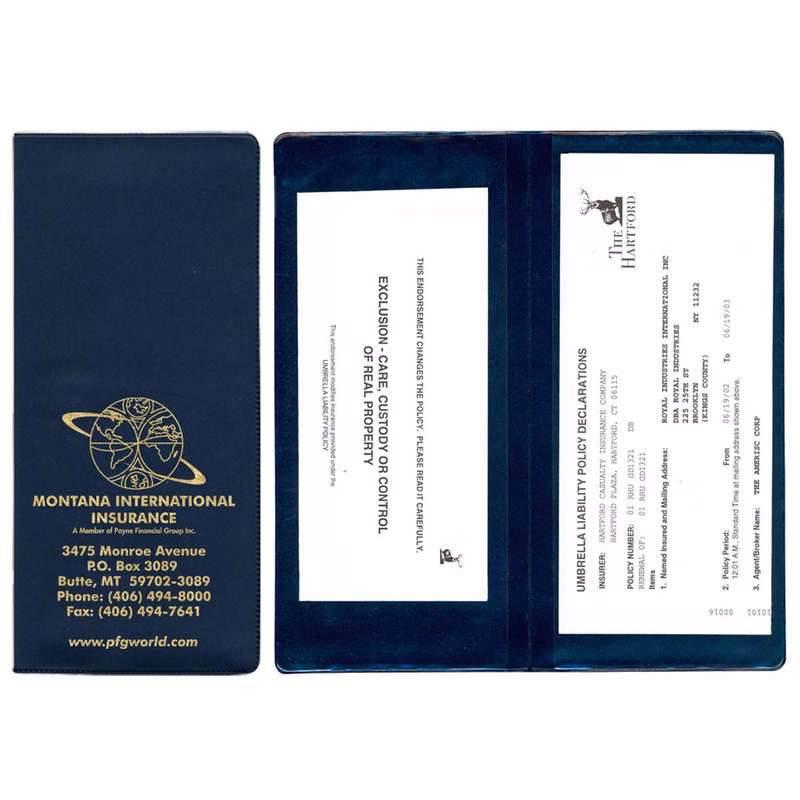 Policy and Document Holder with 2 clear FULL pockets
