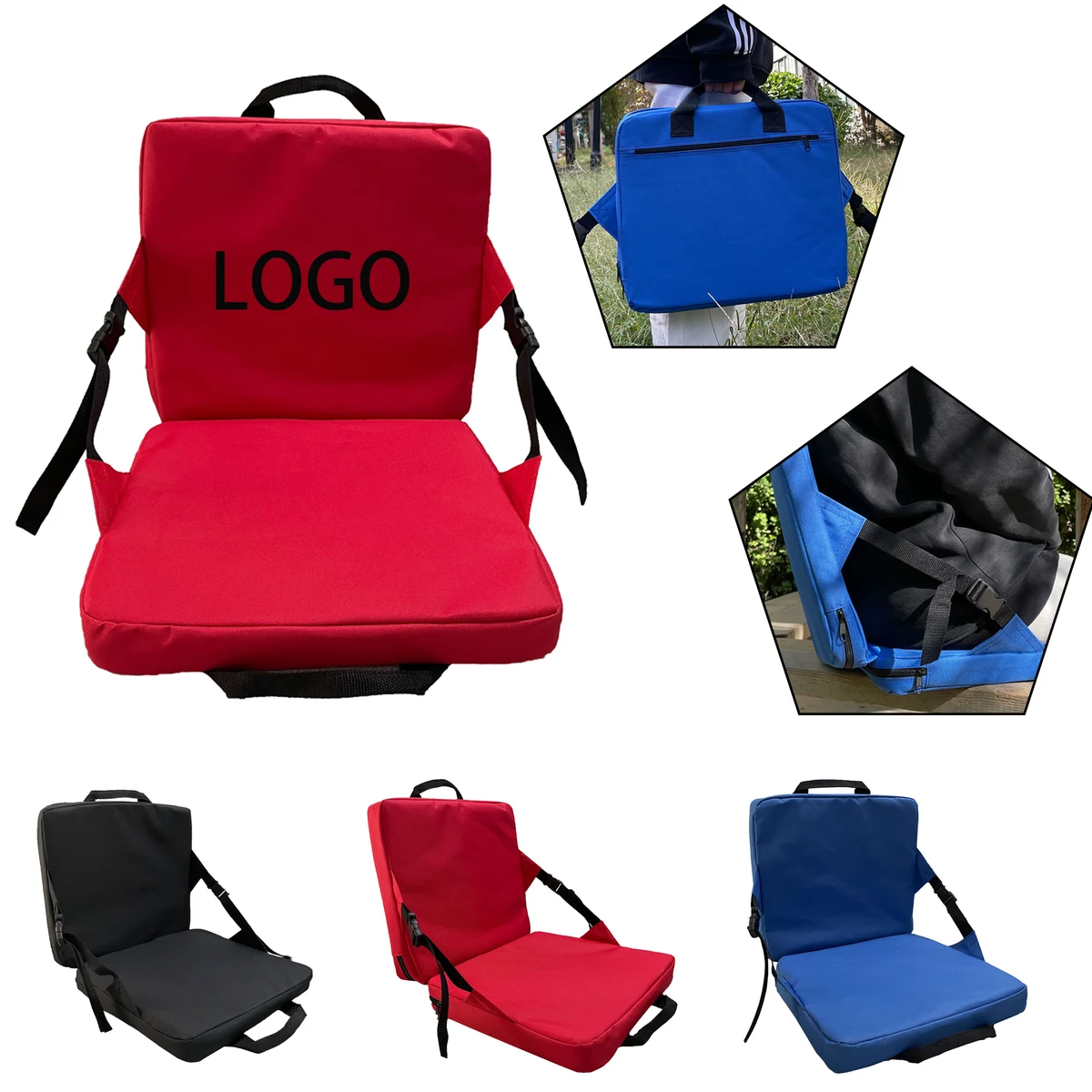 Stadium Seat Cushion With Backrest For Beach Chair 1