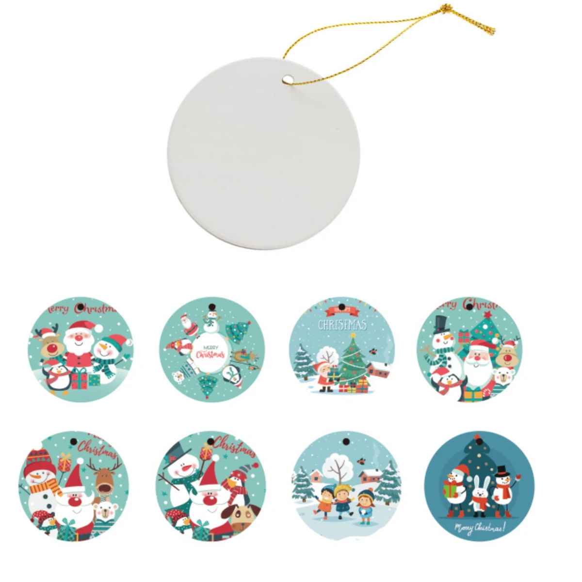Round Ceramic Ornament 1