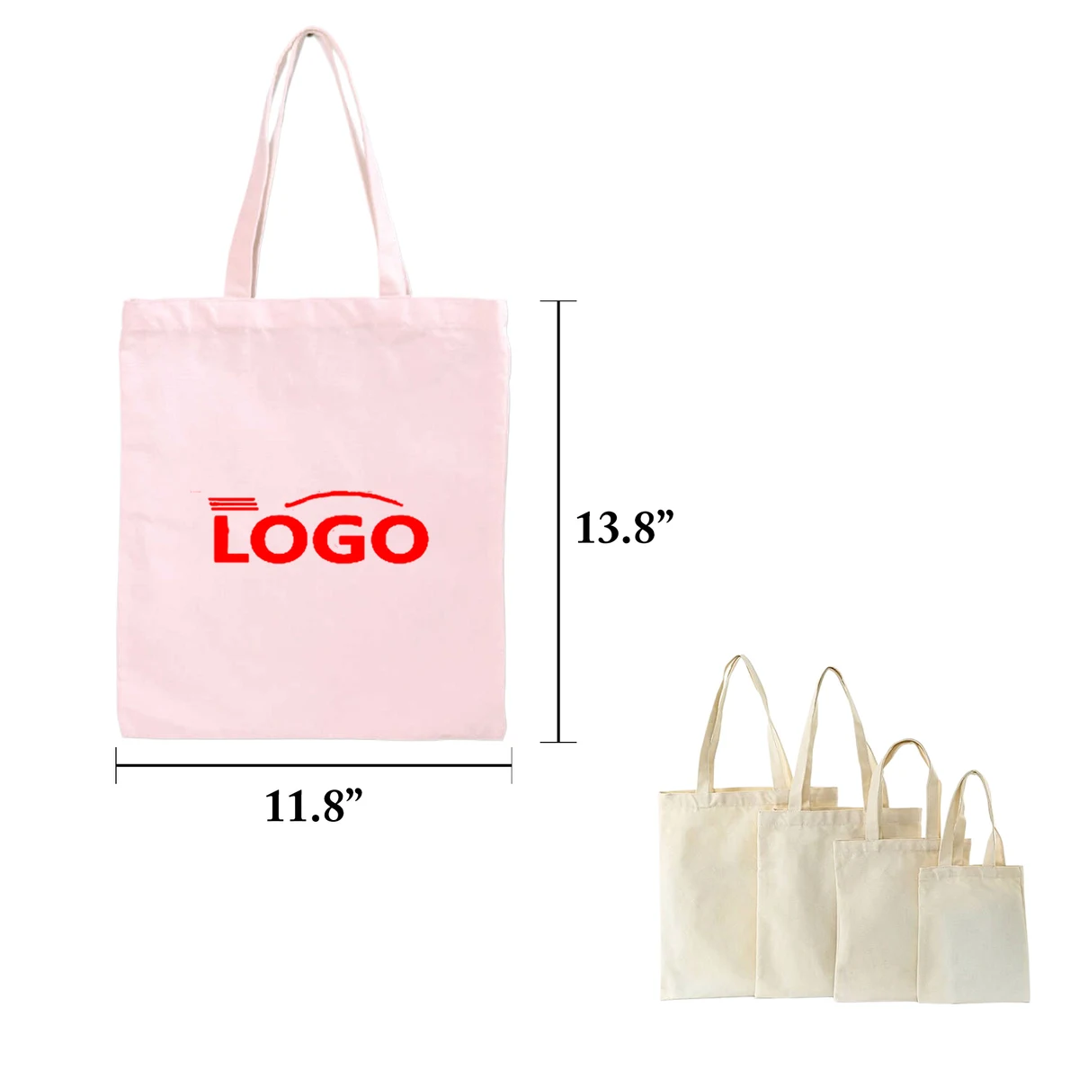 Cotton Canvas Tote Shopping Bag Blank, custom tote bag with logo imprint 1
