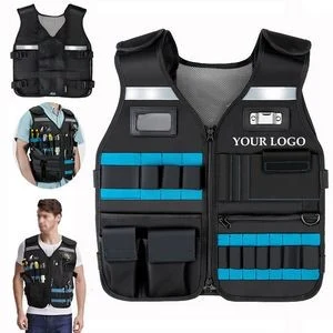 Multi-Pocket Tool Vest Reflective Hardware Safety Clothes 1