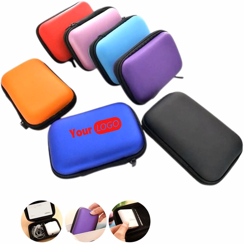 MOQ50PCS Portable Mini Zipper Hard Headphone Holder Case