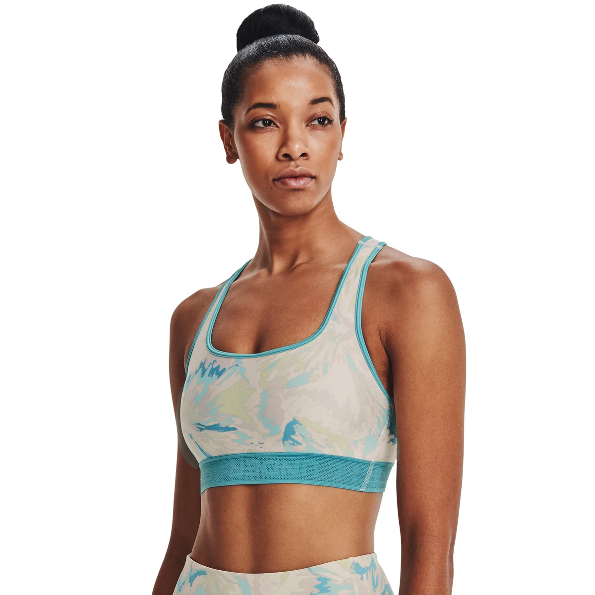 Armour Mid Crossback Print Printed Women's Sports Bra 1