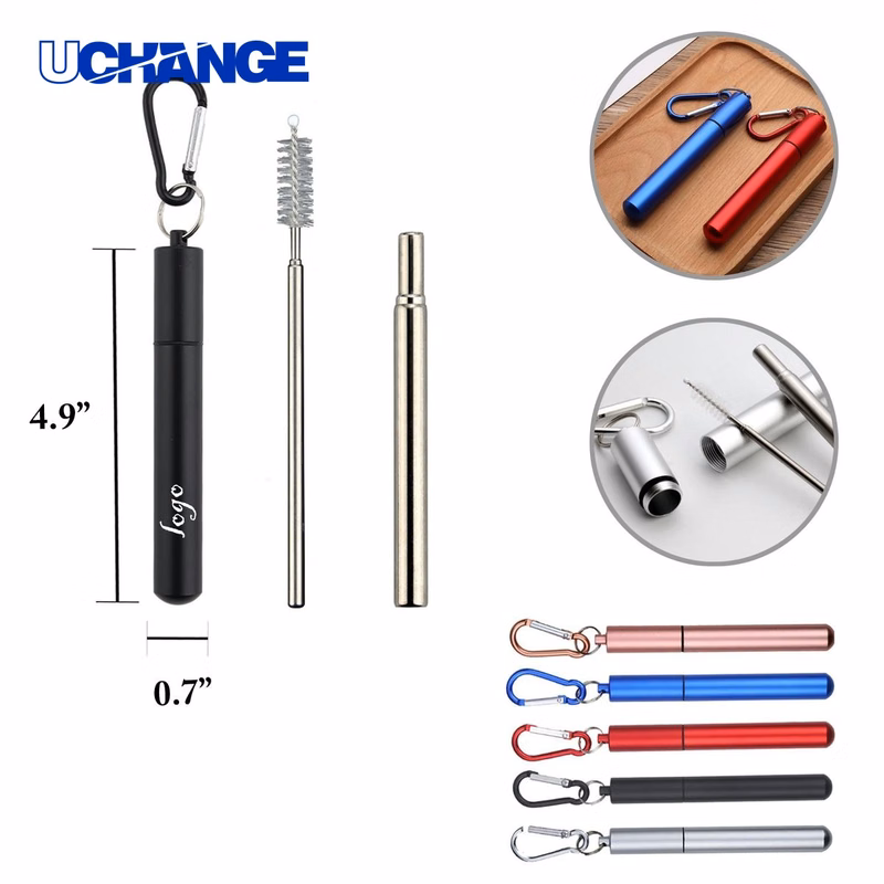 304 Stainless Steel Foldable Straw with Case