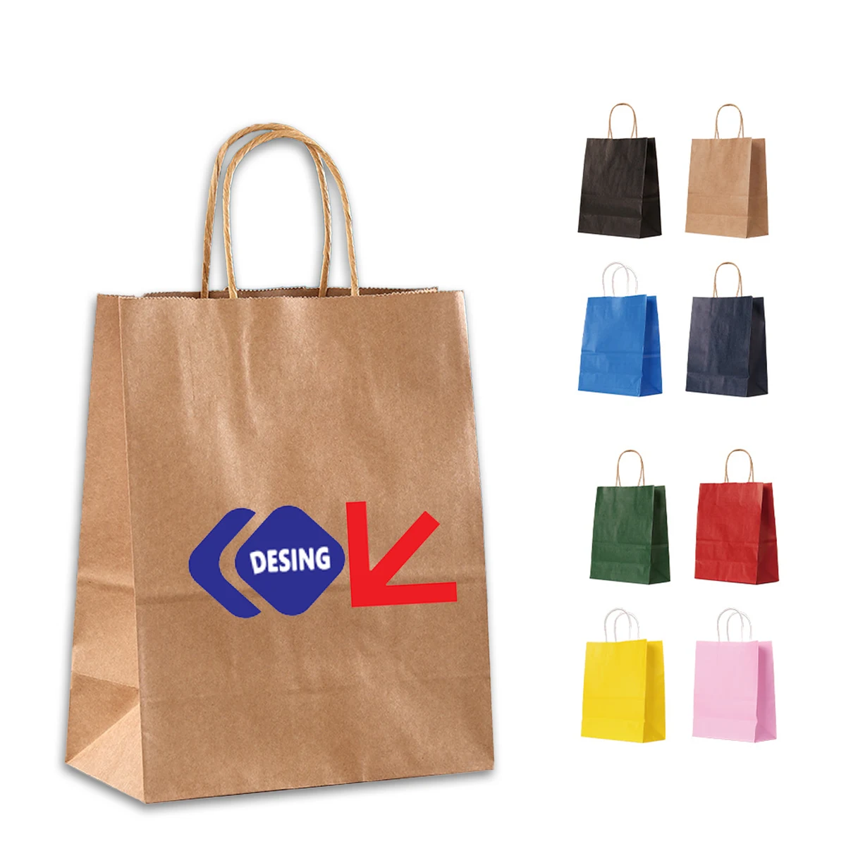 Custom Kraft Paper Bags for Gift Retail Party 1