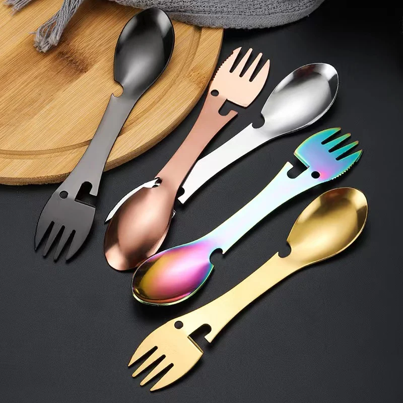Stainless Steel 5 In 1 Spork For Camping Hiking 1