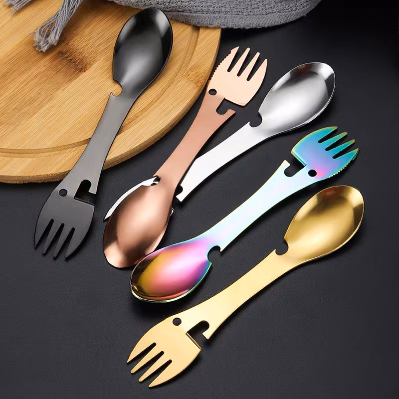 Stainless Steel 5 In 1 Spork For Camping Hiking