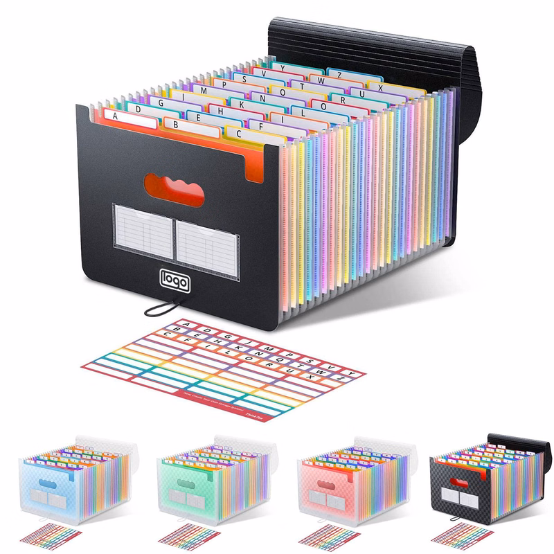 26 Pockets Accordion File Organizer w/ Colorful Tabs