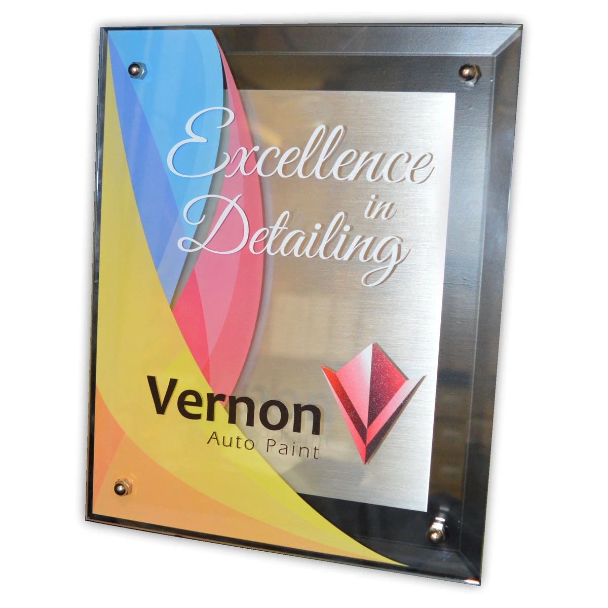 Glass Floating Plaque 1