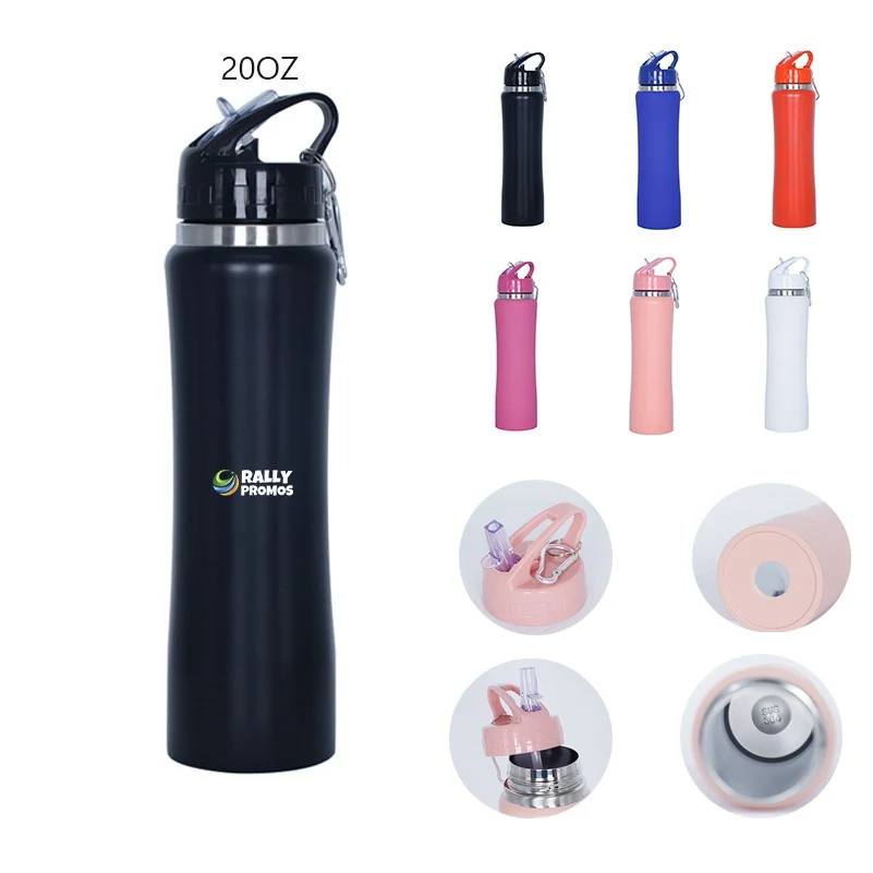 20oz Portable Stainless Steel Insulated Water Bottle, custom water bottle with logo imprint 1