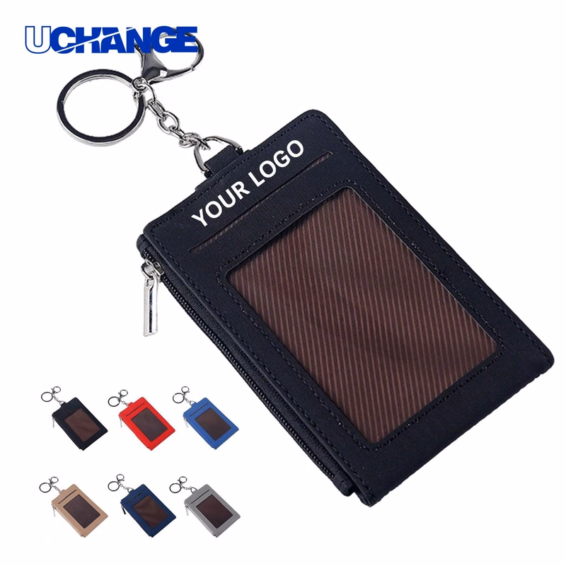 Zippered ID Card Holder Case Clear Window 4.73 x 2.96 Inches