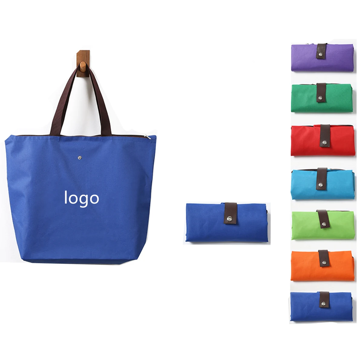 Foldable Tote Pouch Shoulder Bag, custom tote bag with logo imprint 1