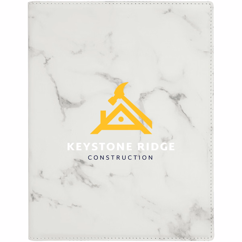 7" x 9" Leatherette Marble Portfolio