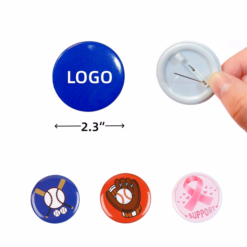 Button Badge With Pin Back