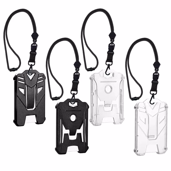 Custom 23-Inch Metal Badge Holder with Heavy Duty Lanyard — Adjustable ID Clip