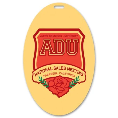 Screen Printed Poly Write-on Tag w/ Flexible Plastic Loop Strap (3.5"x5.5") Oval 1