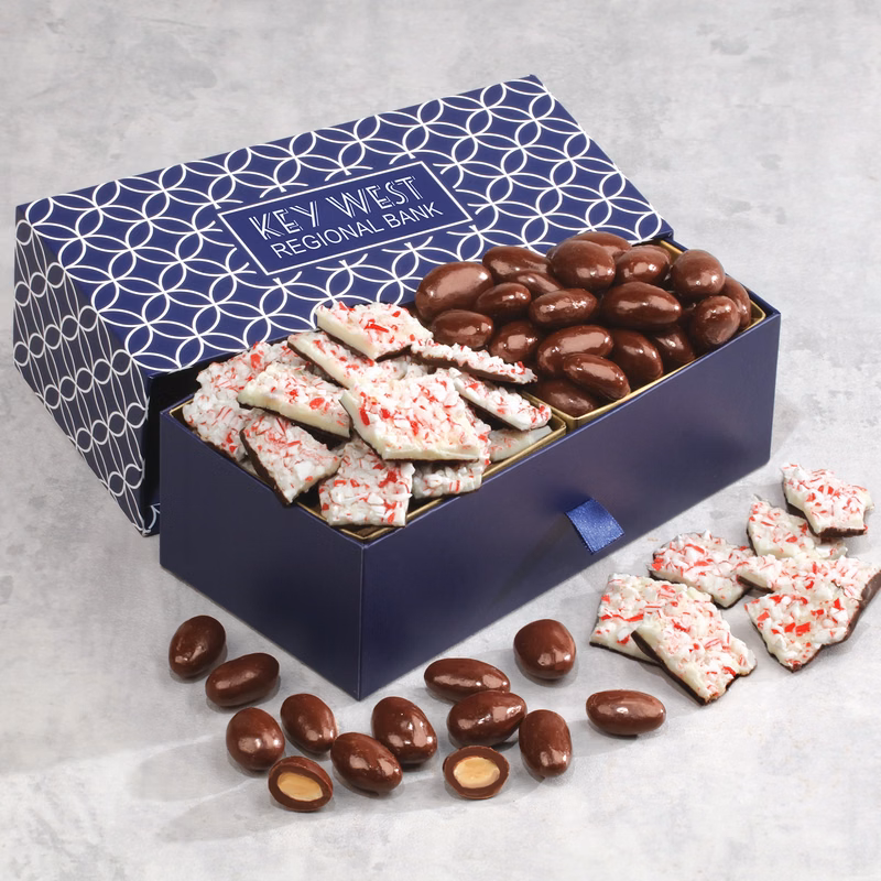 Hidden Treasures with Dark Chocolate Almonds and Peppermint Bark