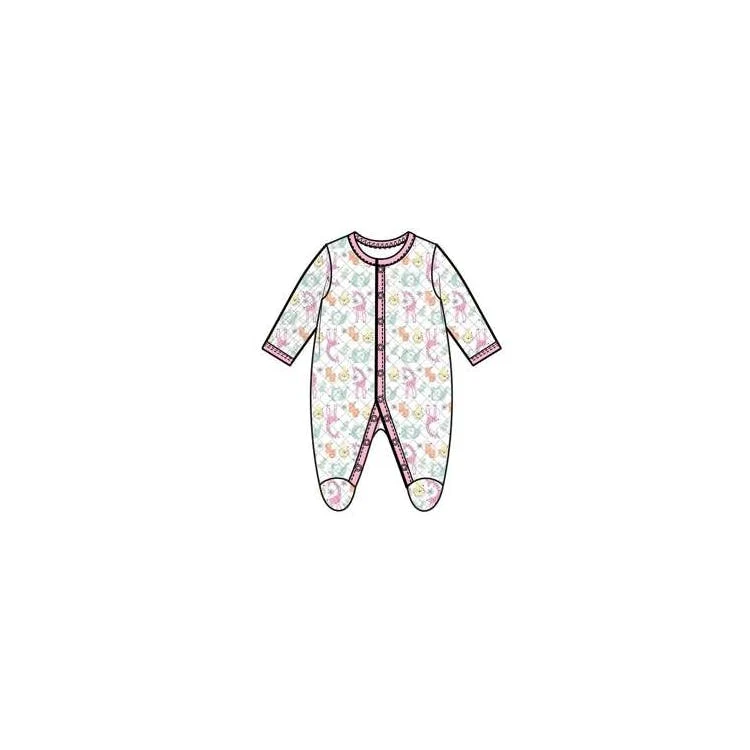 Girls' Quilted Sleep & Play Bodysuits Pink 0-9M 1