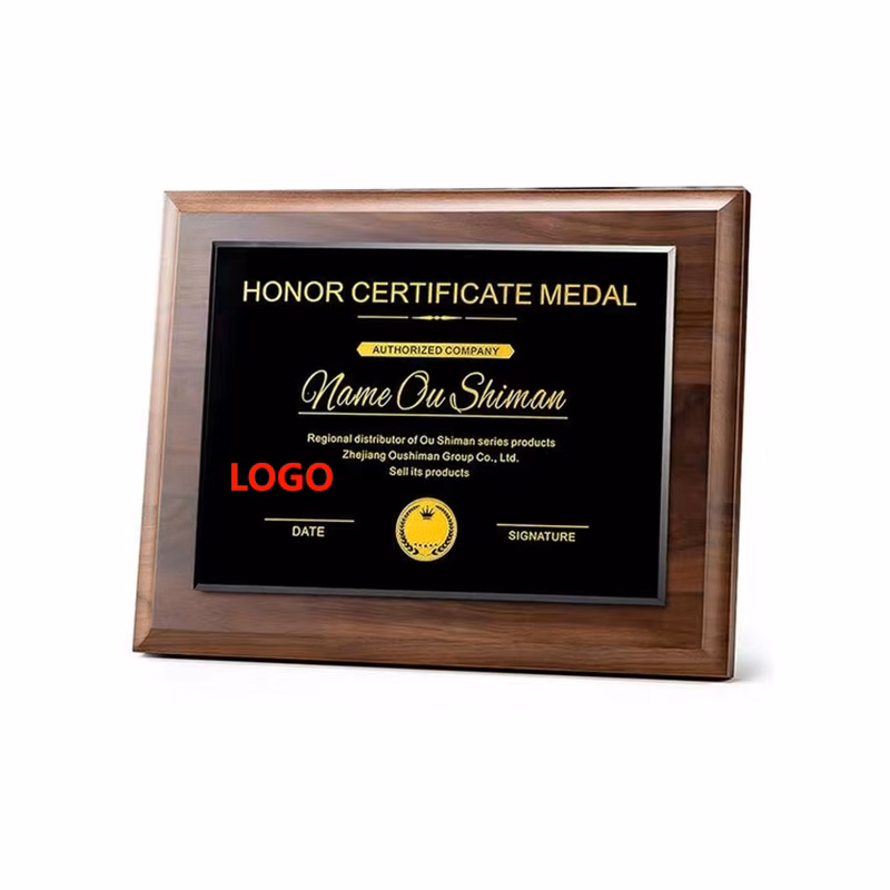 Customize Walnut Certificate Award Plaque (direct import)