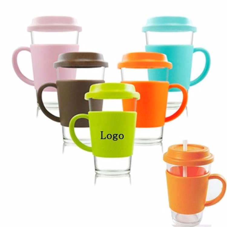 Color Banded Glass Mug - 13 Oz.