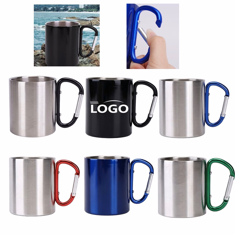 10 OZ Carabiner Stainless Steel Cup MOQ 10