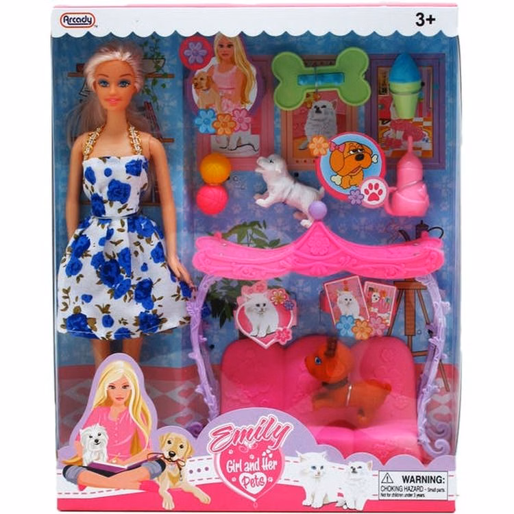 Emily Doll with Pets & Accessories 12"