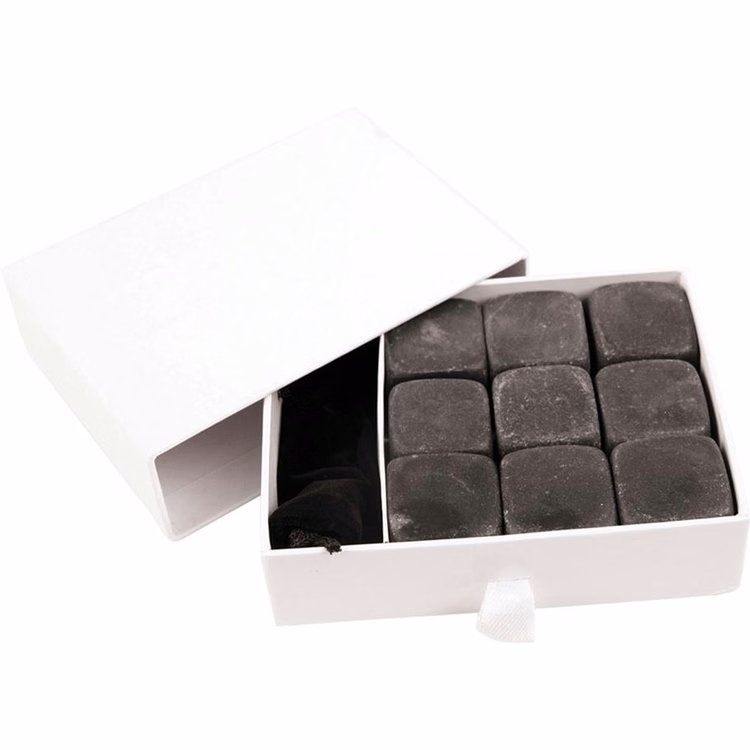 Whiskey Stone Set with Black Velvet Pouch.
