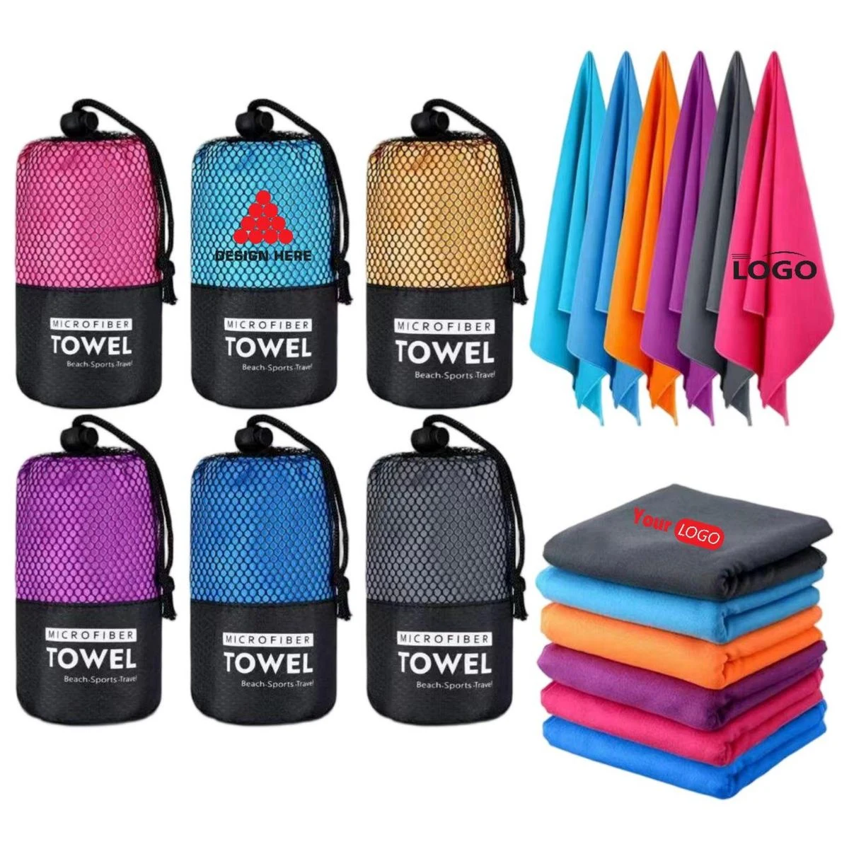 Microfiber Fitness Towel With Mesh Pouch 1