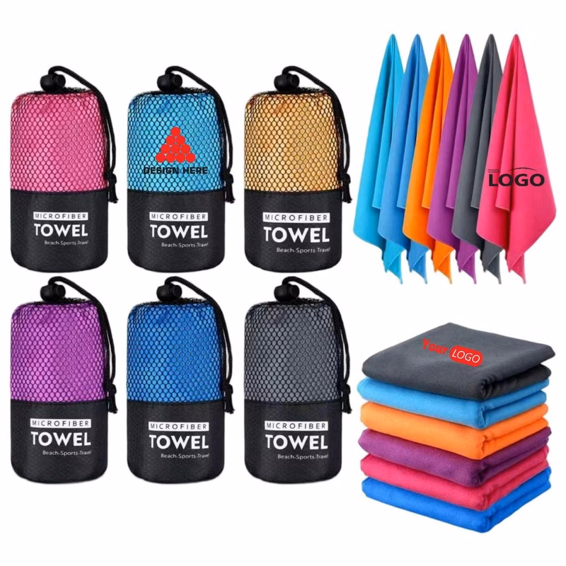 Microfiber Fitness Towel With Mesh Pouch