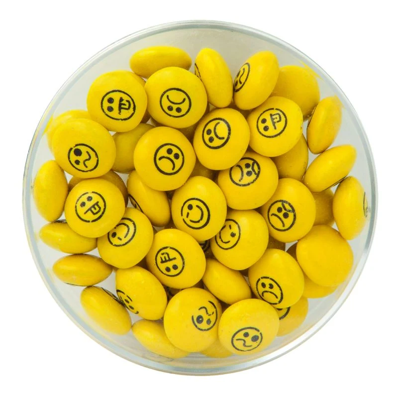 Small Round Acrylic with Chocolate Button Emojys 1