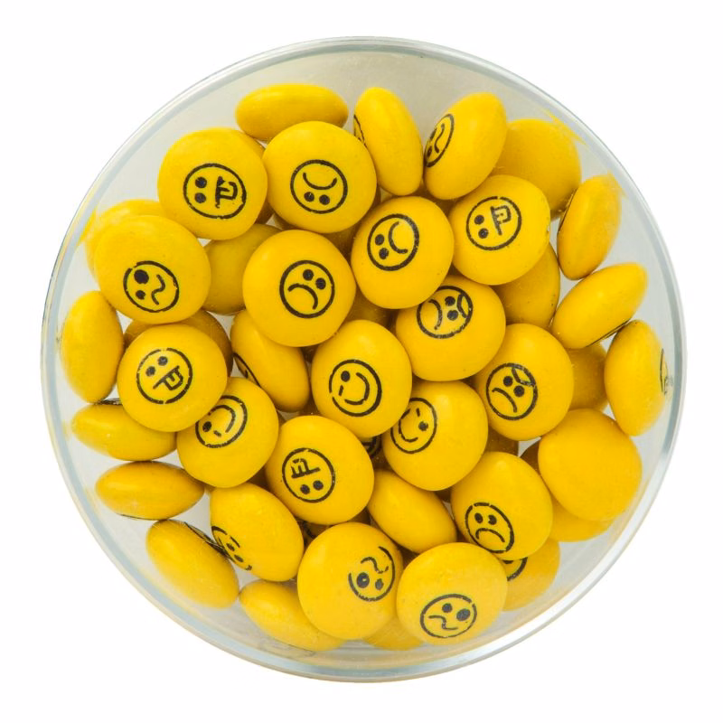 Small Round Acrylic with Chocolate Button Emojys