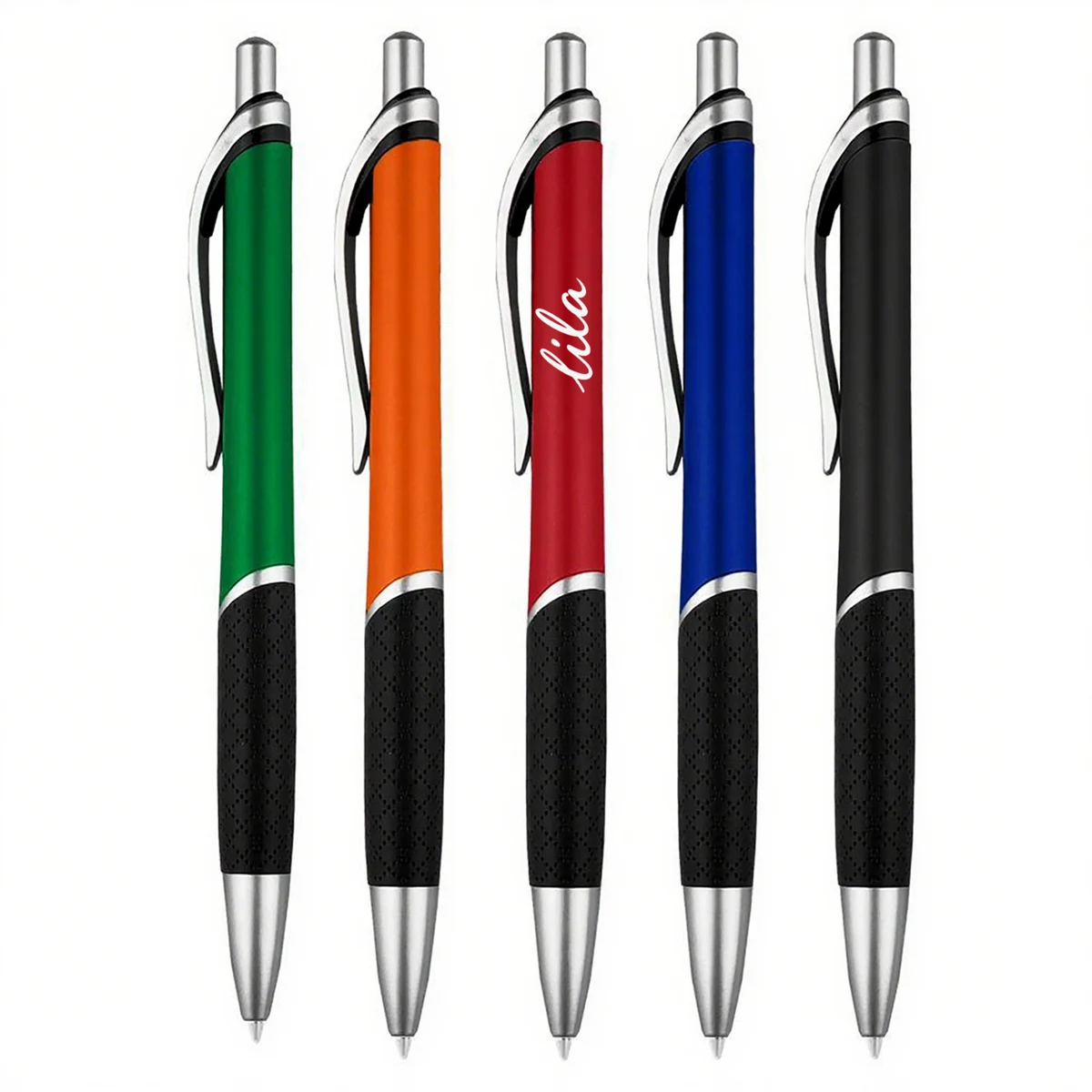 Retractable Rubber Coated Barrel Ballpoint Pen, custom pen with logo imprint 1