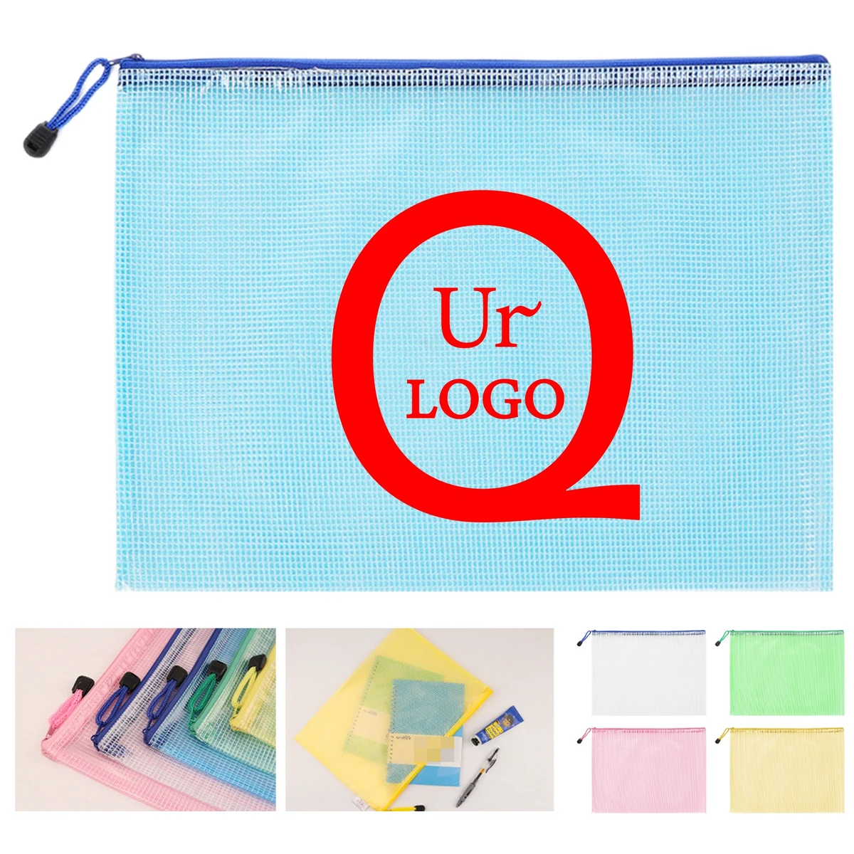Pvc File Grid Pocket Storage Bag 1