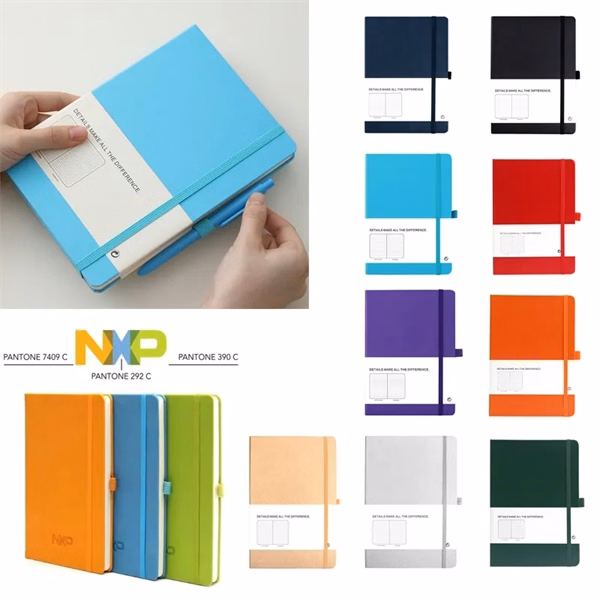 Custom Premium PU Leather Journal with Gold Ribbon — Professional Executive Notebook