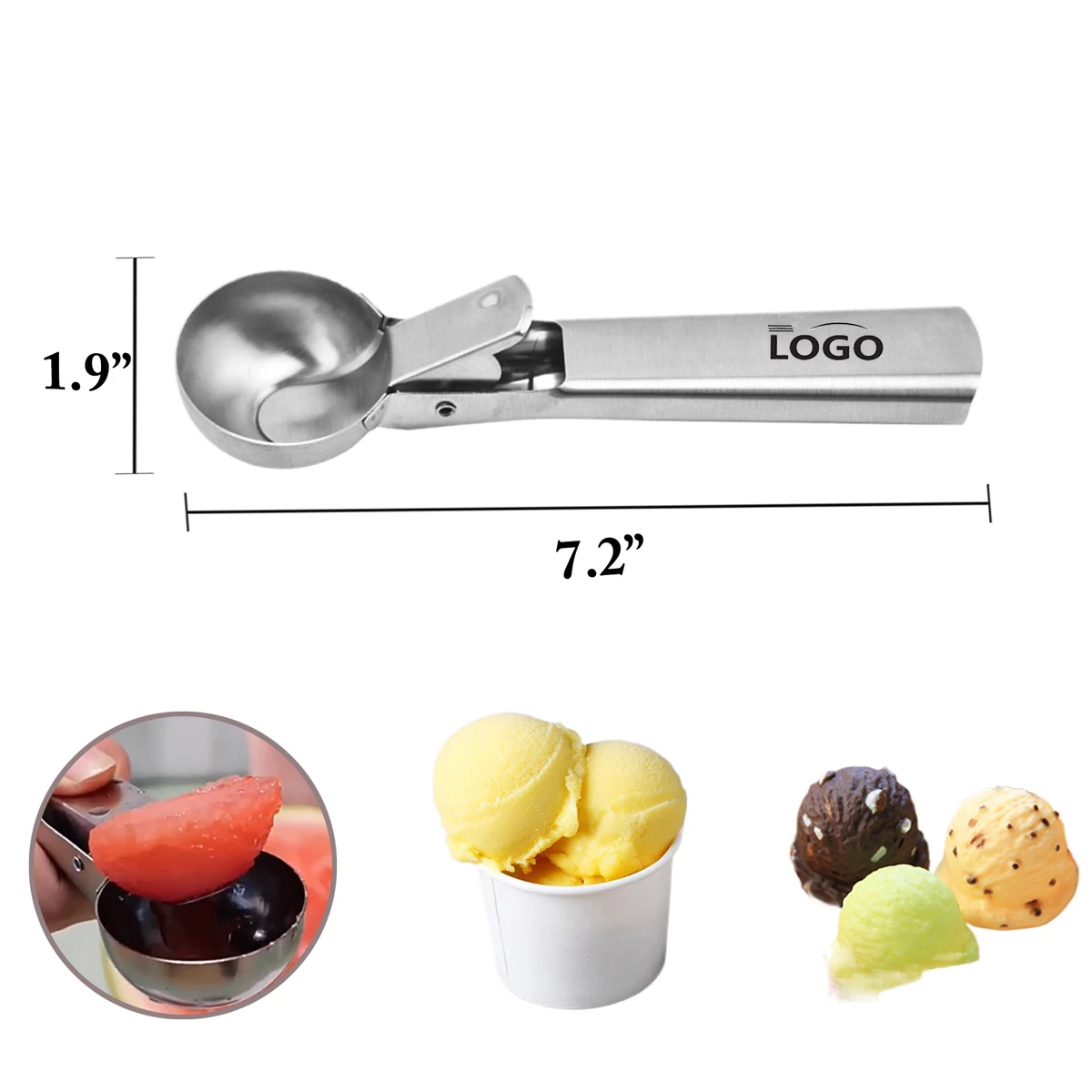 MOQ100 Stainless Rebound Ice Cream Scoop 1