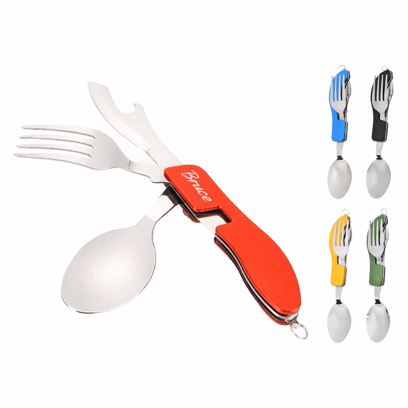 4-in-1 Camping Stainless Steel Foldable Utensil