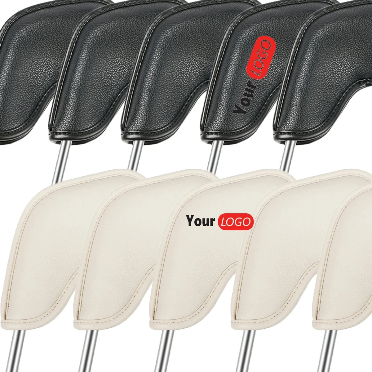 PU Leather 10 PCS 1 Set Custom Logo Golf Iron Headcovers 1