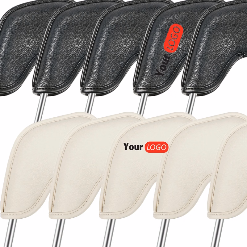PU Leather 10 PCS 1 Set Custom Logo Golf Iron Headcovers