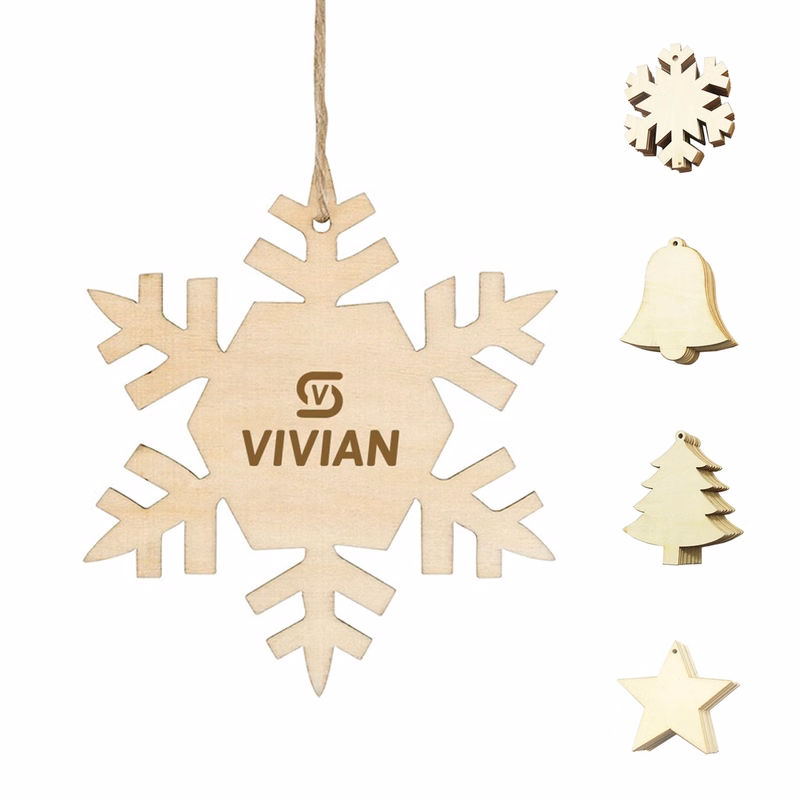 10Pcs Wooden Christmas Ornament Set