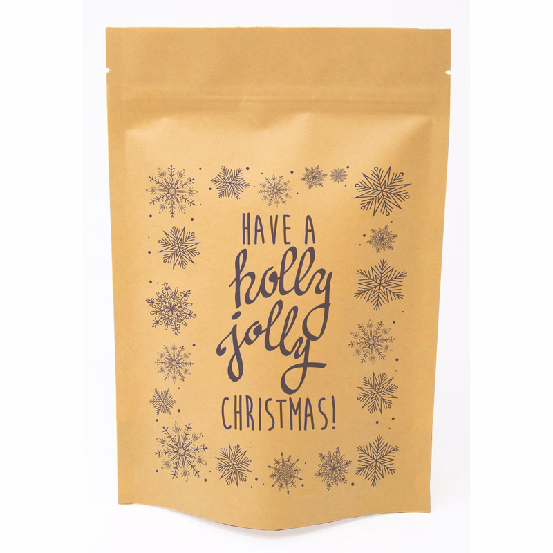 Snowflakes Predesigned Kraft Barrier Pouch (6"W x 9"H x 3"D)