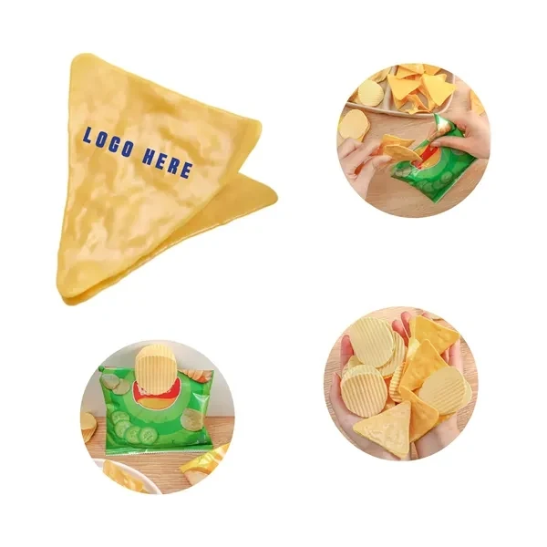 Custom Playful Potato Chip Shaped Plastic Clip — Fun Desk Paper Organizer Novelty 1