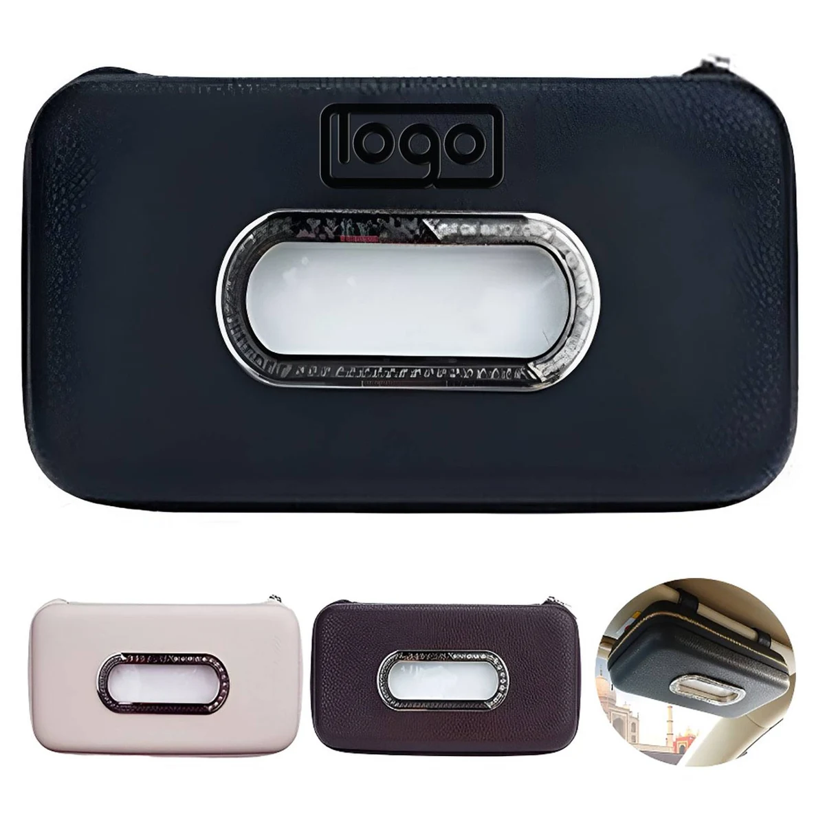 PU Leather Hanging Car Tissue Box 1