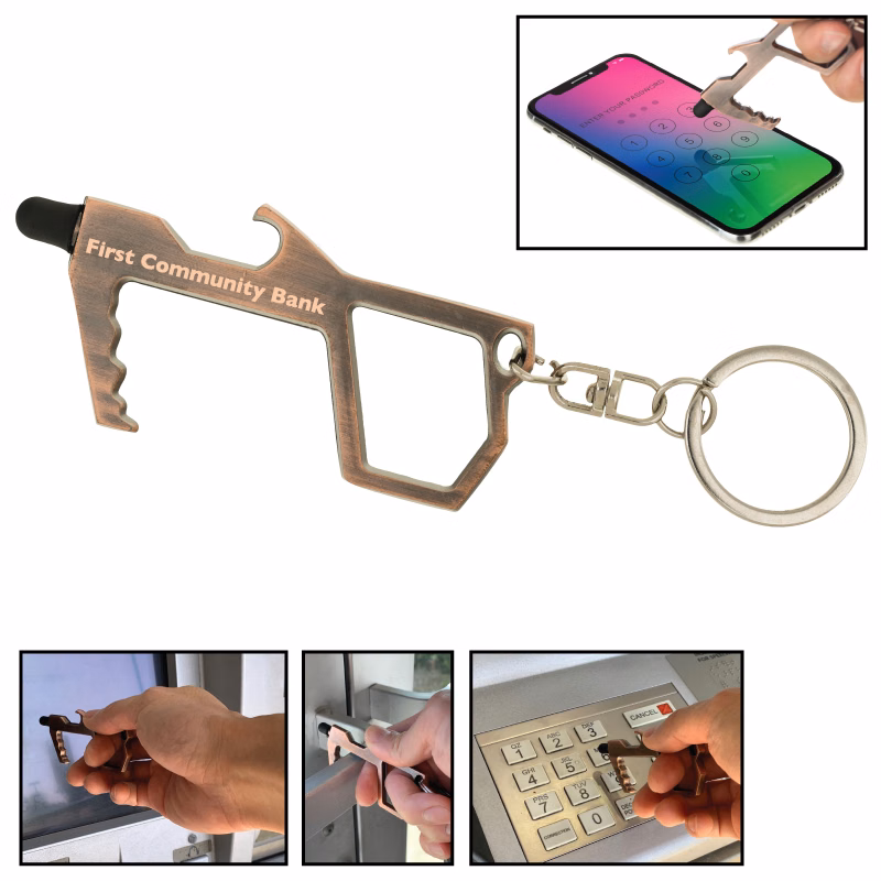 Clearance! Sanitary Door Opener Key w/Stylus Tip & Bottle Opener
