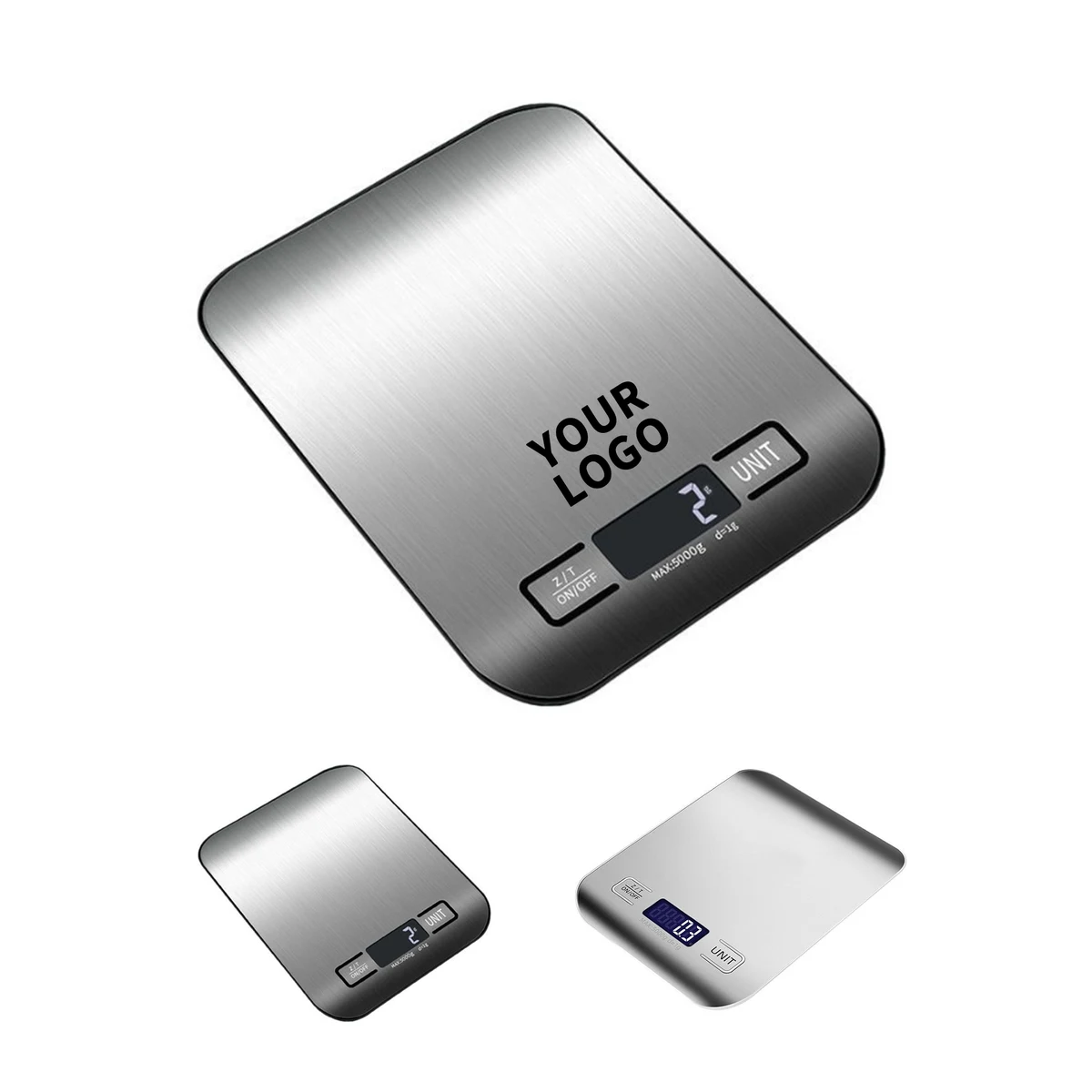 Stainless Steel Digital Food Scale With Backlit Display 7.09" Length X 5.5" Width X 0.59 Inc 1