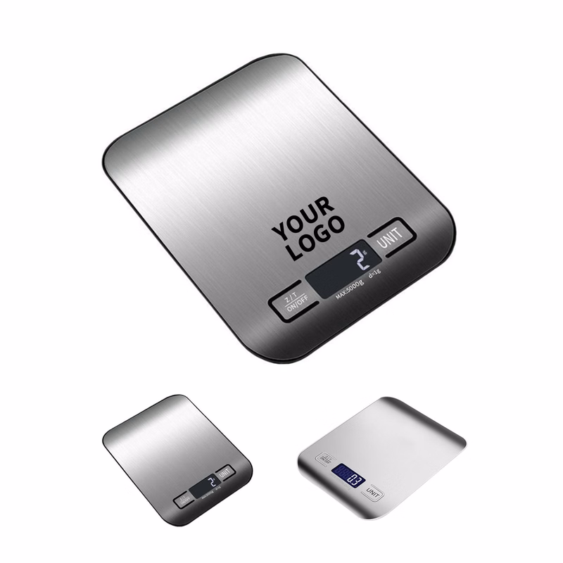 Stainless Steel Digital Food Scale With Backlit Display 7.09" Length X 5.5" Width X 0.59 Inc