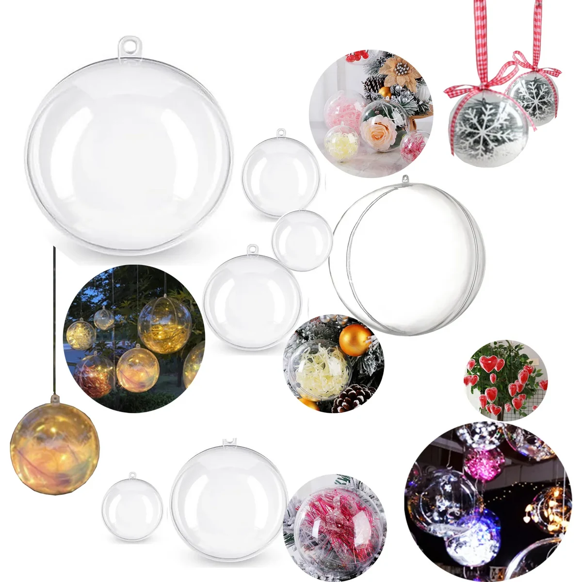 Clear Plastic Acrylic Molding Balls Holiday Ornaments 1