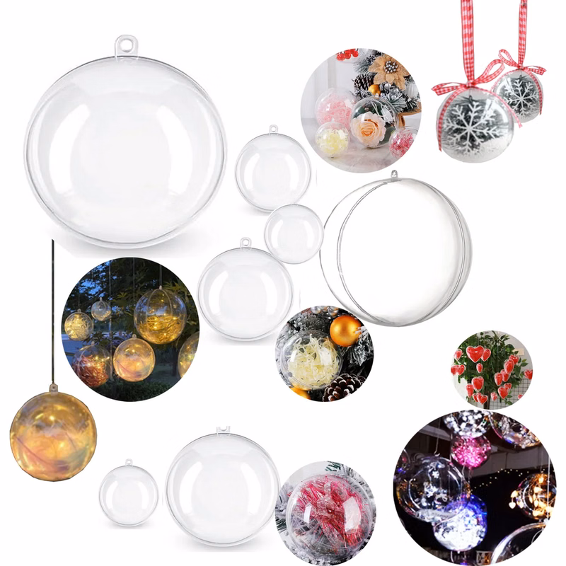 Clear Plastic Acrylic Molding Balls Holiday Ornaments