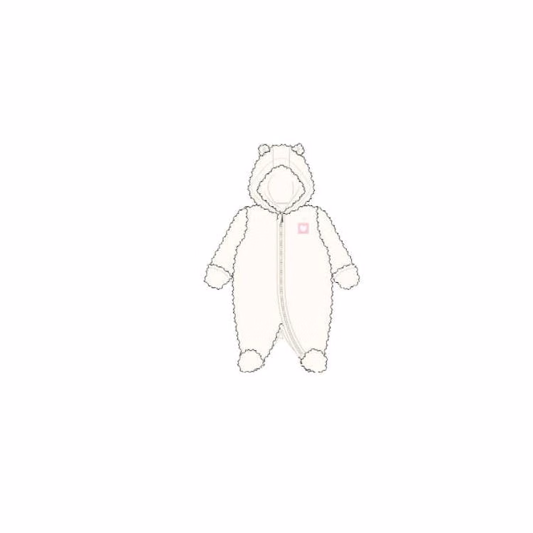 Girls' Coral Fleece Footed Pram Bodysuits Cream 0-9M